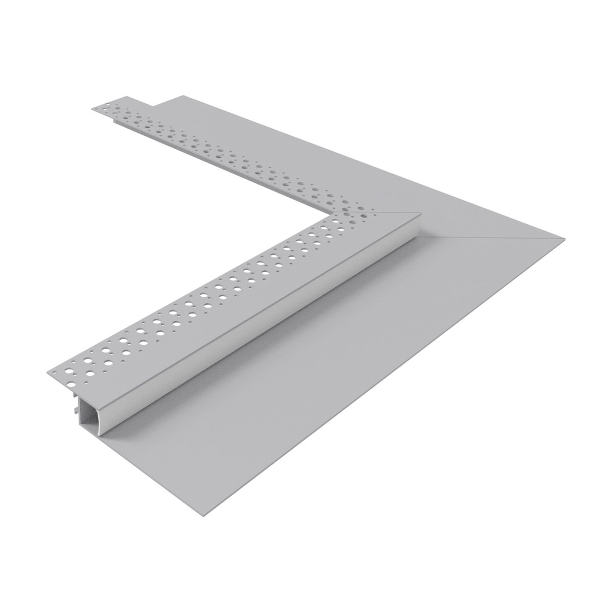 L-shaped Corner Connector for TL-301 Profile featuring a perforated mounting flange.