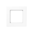 The Thermoplastic 1‑Gang Surface Mount Cap, Model A 5581 BF A, features a durable white square design with a wide high-gloss border and an empty center, displayed against a plain white background.