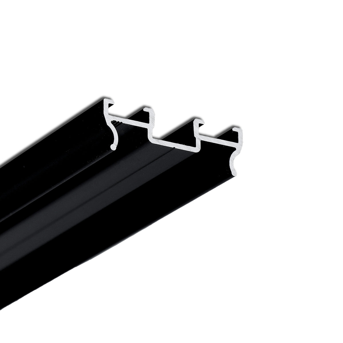 Black Complementary Profile ~ Model Pixel33-03 aluminum profile with a double-channel track.