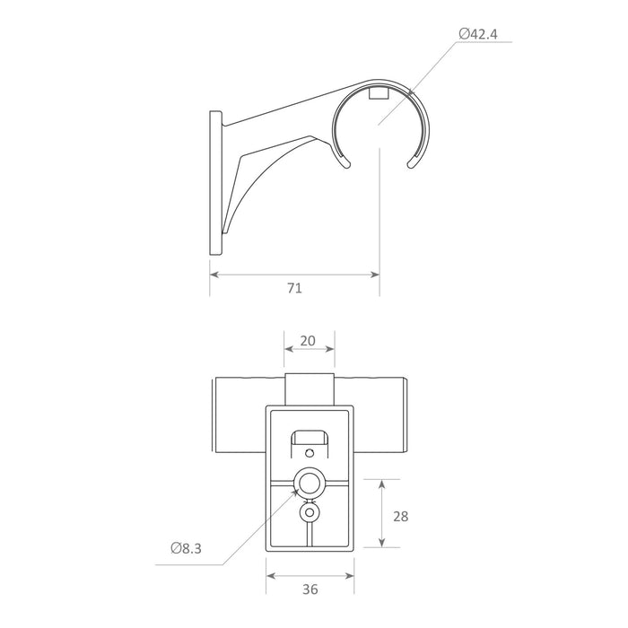 Wall Support Bracket for Comenza Profile