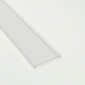The UV Resistant Outdoor Diffuser for Easy-On XL Profiles, a translucent plastic strip with a T-shaped cross-section for IP65 LED profiles, is shown on a plain white background.