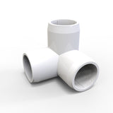 A white, glossy Structural PVC Joiner for Sierra38 Tube Profile with three cylindrical openings is shown on a plain white background, ideal as a T-shaped connector for lighting installation accessories.