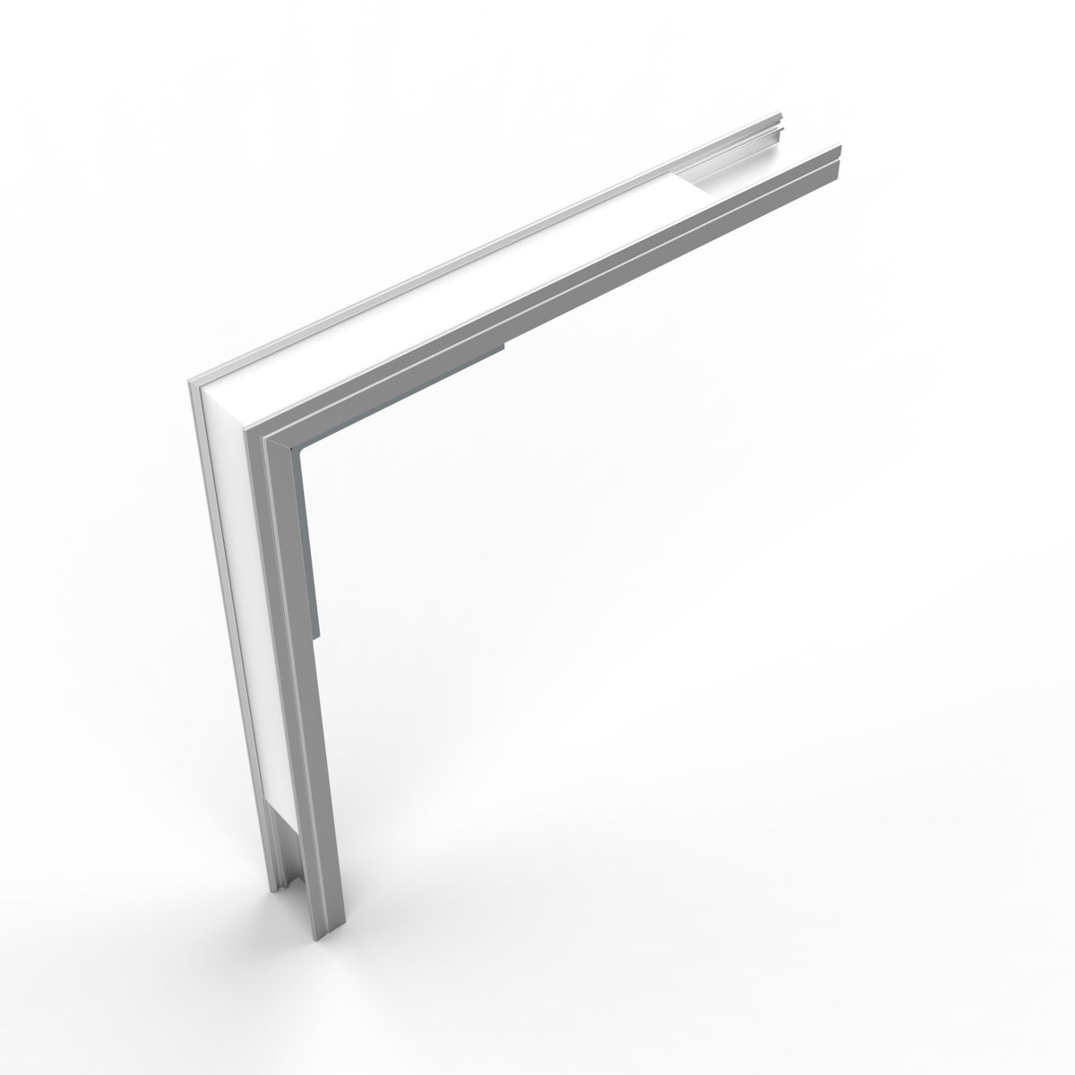90 Degree Connector for Begton12 Profile, an L-shaped 90-degree connector for LED channels with a white diffuser insert.