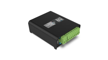 A black rectangular 8-Universe eDMX to SPI Pixel Controller ~ Enttec Octo Lite labeled QPRO LITE, with multiple green terminal connectors on one side and a small blue component for efficient Ethernet-to-pixel conversion.