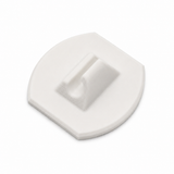White 3D Printed Mounting Bracket for POLI Profile featuring a central U-shaped groove.