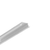 A 0.42″ Recessed LED Channel (Model Groove10.v2), featuring a white, grooved, and angled design for furniture lighting, is shown against a plain white background.