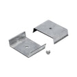 Two U-shaped stainless steel Mounting Plate U8 units, each with a centered hole, and two small screws for surface mounting.