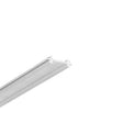 The Double-Sided Bendable LED Channel, Model Arc12 Duo, features a silver aluminum T-shaped cross-section and is shown at an angle on a white background. This versatile profile is designed for dual-sided LED lighting installations.