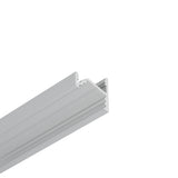 A close-up of the 30/60 Degree Corner LED Channel ~ Model Corner10.v2, featuring a silver aluminum finish with grooves and ridges, designed for mounting or housing components such as a surface-mounted LED strip, shown against a white background.