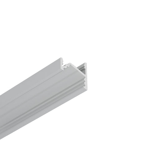 A close-up of the 30/60 Degree Corner LED Channel ~ Model Corner10.v2, featuring a silver aluminum finish with grooves and ridges, designed for mounting or housing components such as a surface-mounted LED strip, shown against a white background.