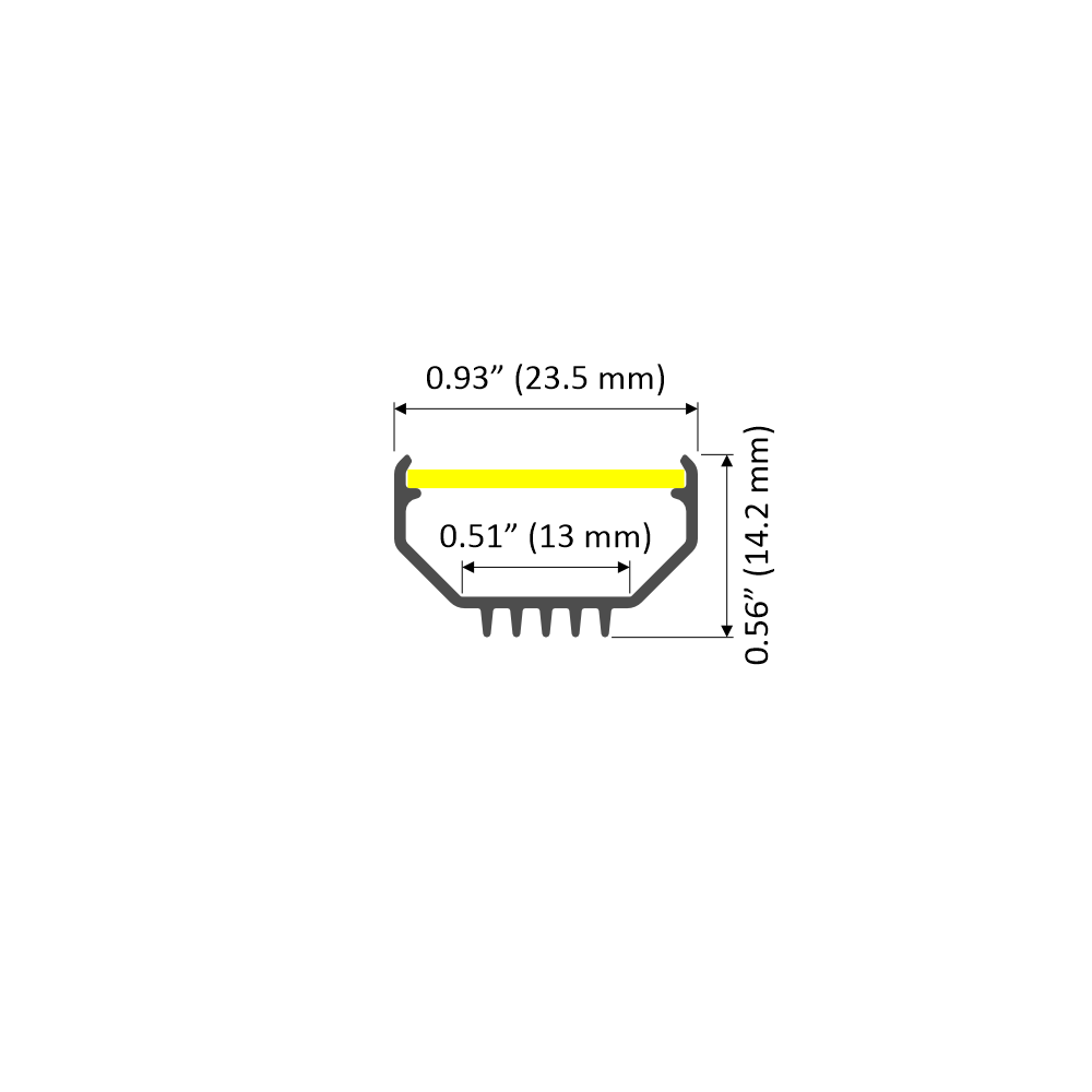 45 Degree Corner or Surface LED Channel ~ A103B [Profile Only] - Wired4Signs USA - Buy LED lighting online