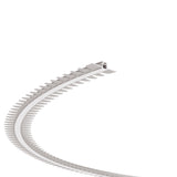 The 0.39 Bendable Drywall LED Lighting Channel (Model Klus KOZEL-10-BD) is a curved, segmented white plastic or metal channel with evenly spaced tabs along its edge, extending upward and to the left against a white background.