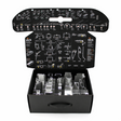The Topmet LED Channel Sample Case is an open black box with assorted aluminum profile samples for architectural models, plus detailed assembly instructions and diagrams printed on the inside flaps of the lid.