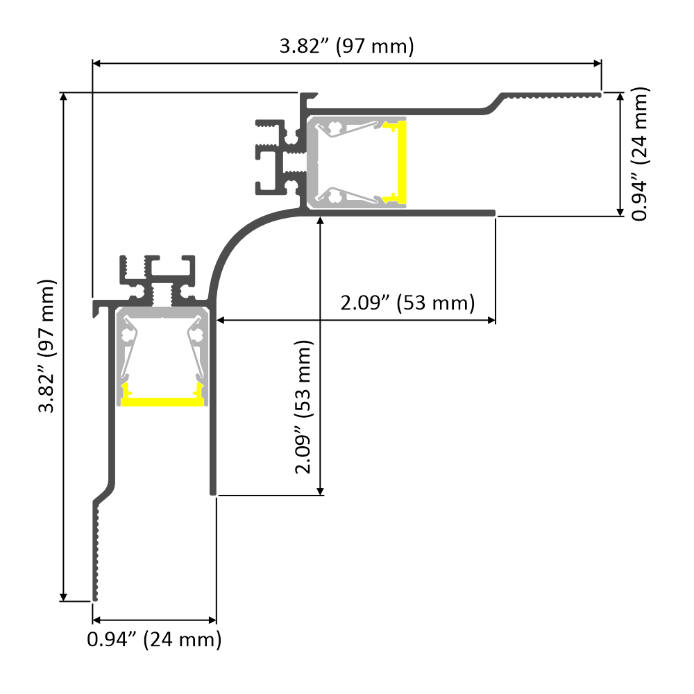 Plaster Board Cornice LED Channel ~ Model Alu-Cove3 - Wired4Signs USA - Buy LED lighting online