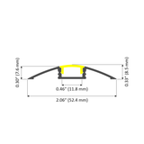 LED Floor Lighting Strip Surface Mount Channel ~ Model Alu-Flat - dimensions drawing - Wired4Signs USA - Buy LED lighting online