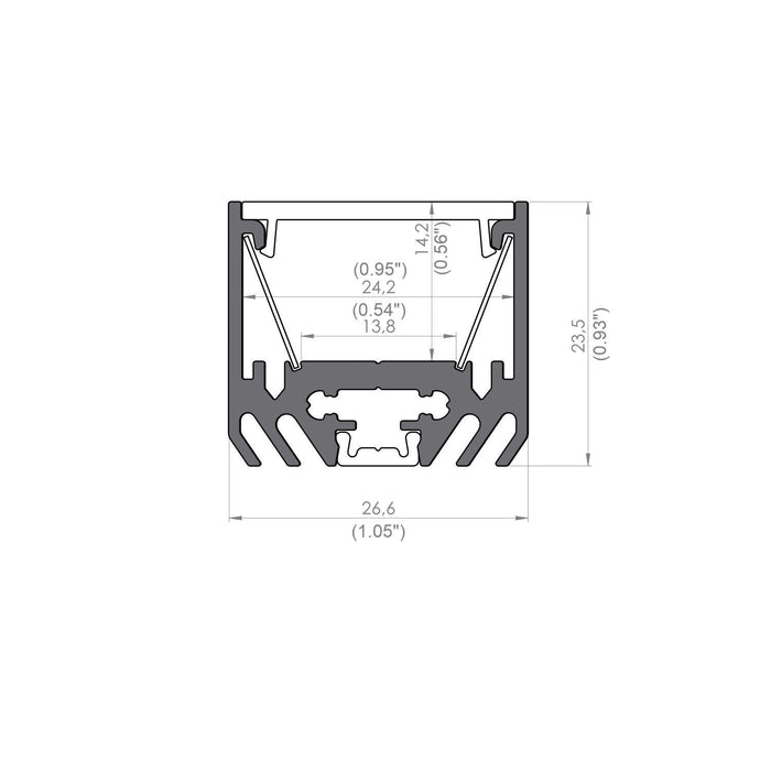 Surface Mount LED Strip Channel ~ Model Alu-Epoxy2