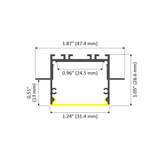 1" Ceiling/Wall Recessed Linear LED Lighting Profile ~ Model Belfast - Wired4Signs USA - Buy LED lighting online