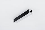 A black and silver rectangular 0.51″ Suspended/Surface Mount Bendable LED Channel ~ Model Bend8 showing its internal aluminum LED channel structure at one end.