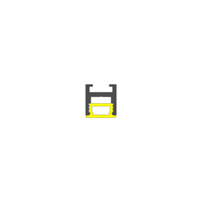 Cross-section view of a 0.51″ Suspended/Surface Mount Bendable LED Channel ~ Model Bend8, an H-shaped dark gray aluminum channel with a yellow diffuser insert designed for curved lighting installations.