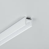 White metal 0.51″ Suspended/Surface Mount Bendable LED Channel ~ Model Bend8 mounted to a ceiling.