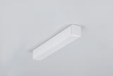 A white rectangular 0.51″ Suspended/Surface Mount Bendable LED Channel ~ Model Bend8 light fixture mounted flush to a white ceiling.