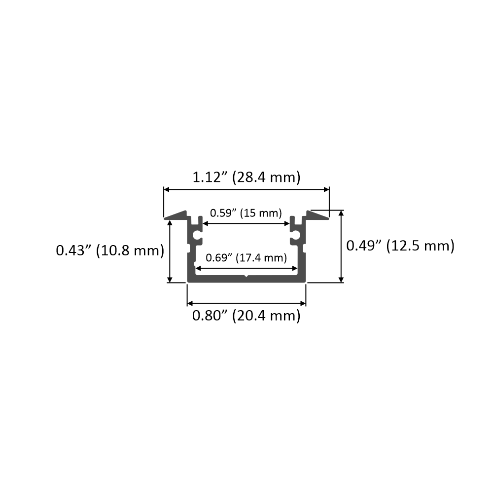Waterproof Recessed Aluminum LED Channel ~ Model Berlin XL - Wired4Signs USA - Buy LED lighting online