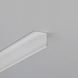 Close-up of the Corner LED Channel, Model Cabi12 Duo, a modern rectangular LED ceiling fixture with a frosted cover and sleek profile, mounted on a plain light gray ceiling.