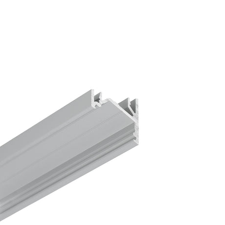 Close-up of the Surface Mount Corner LED Channel (Model Corner12.v2), a silver aluminum profile with a rectangular cross-section, grooves, and channels—ideal for framing or structural use and perfect for housing LED strip lights.