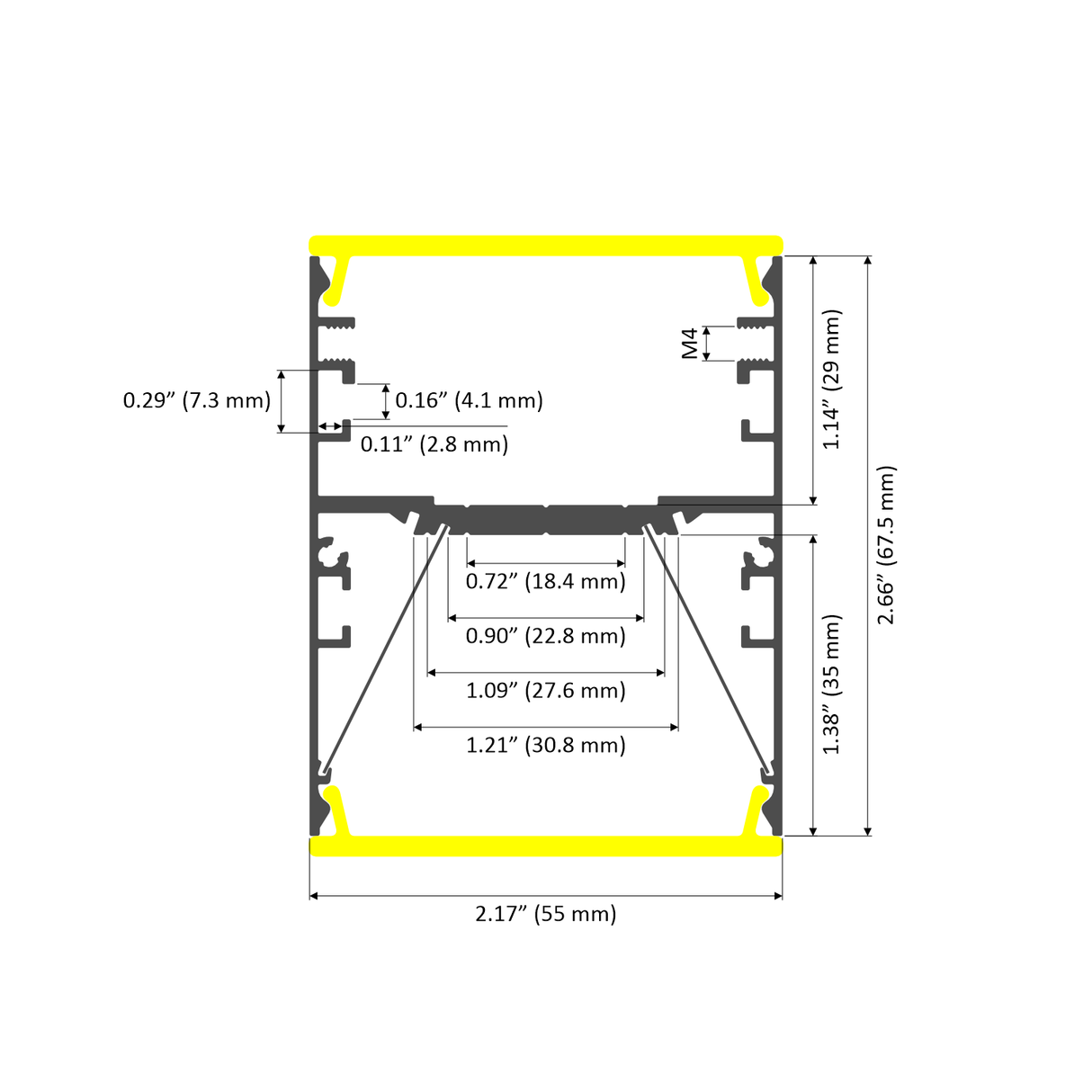 Linear Suspension Lighting LED Direct/Indirect Profile ~ Model DPL55-FL - Wired4Signs USA - Buy LED lighting online