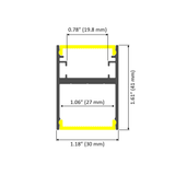 Rectangular LED Linear Pendant - Model DPLS [Profile Only] - Wired4Signs USA - Buy LED lighting online