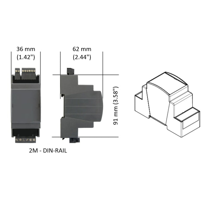 DIN-rail 1-Channel LED Dimmer with 0-10V Control ~ Model DLD1248-1CV