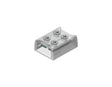 The 2-Pin Solderless White LED Strip Screw Connector (10mm) from the EnoLED Series is a transparent, rectangular plastic connector featuring four round holes on top, each with a cross-shaped metal contact to securely hold electrical wires. Ideal as a COB LED strip connector or 10mm LED tape connector, it provides reliable and efficient power connectivity for your lighting projects.