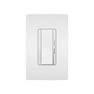 A white, rectangular Compact Wall Switch LED Driver & Dimmer (24V) from the EnoLED EnoDim Series, featuring a central vertical slider on a matching white plate against a plain background. Perfect for modern LED lighting control.