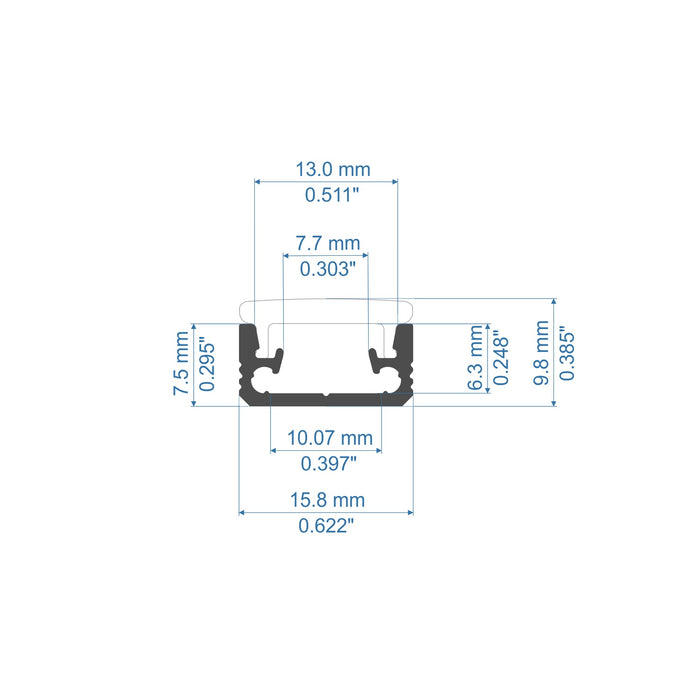 Recessed Walk-Over LED Channel for Tiled Floors ~ Model Floor8