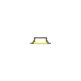 A minimalist drawing of a pet food bowl with a yellow outline centered on a white background, inspired by the clean lines and modern aesthetic of the Groove10.v2 0.42″ Recessed LED Channel often used in contemporary furniture lighting design.