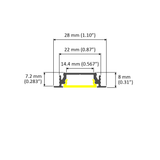 Recessed Easy Mounting LED Channel ~ Model Groove14