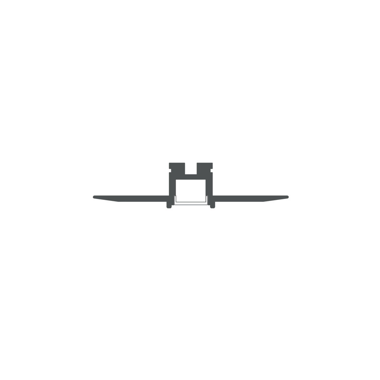 A minimalist black and white icon evokes the sleek lines of the 0.39 Bendable Drywall LED Lighting Channel (Model Klus KOZEL-10-BD), with curved linear arms and a central body, all on a plain white background.