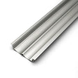 A close-up of the 4.5 Large Recessed LED Channel (Model RPLW116), a silver aluminum extrusion profile with multiple grooves, designed for LED installations, photographed on a white background.