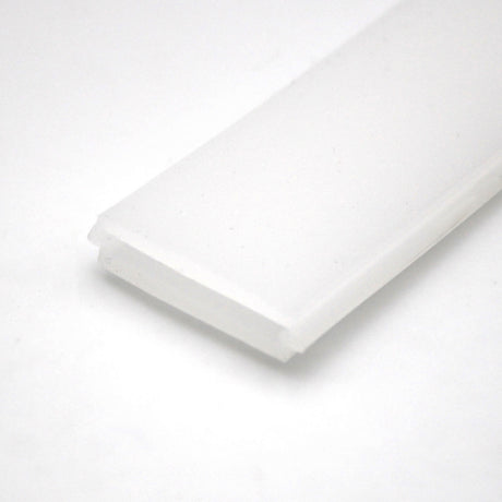 A close-up of the LED Channel Cover for KOZUS-BD Profile shows its white, rectangular plastic design with beveled edges, photographed against a plain white background—ideal for modern lighting solutions.