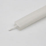 Close-up of a white candlewick inserted into the LED Channel Cover for KOZUS-BD Profile, a rectangular, translucent component shown on a plain white background.