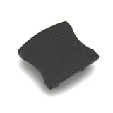 A black, curved rectangular aluminum end cap with notched corners—designed for the SL15 profile—is shown resting on a white background.