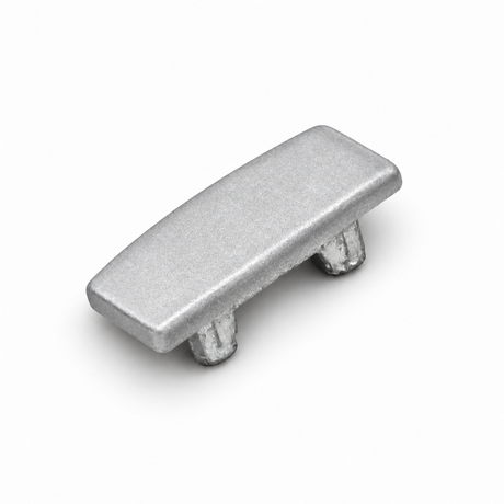 Rectangular Aluminum End Cap for SL7 Profile with two short mounting pegs on the underside.