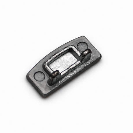 Aluminum End Cap for SL7 profile with a rectangular shape, two small circular indentations, and a central raised rectangular bracket.