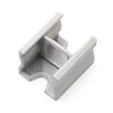 A compact, gray, 3D-printed PETG Linear Connector for SL15 Profile, featuring a U-shaped opening with two parallel walls and a central bar—perfect for joining Slimline 15mm LED profiles. Displayed on a white background.