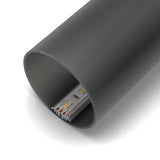 A close-up of the 2.56" Round Acrylic LED Lighting Tube (Model Sierra65) in black, featuring a visible LED strip through the open end—ideal for outdoor LED lighting applications.