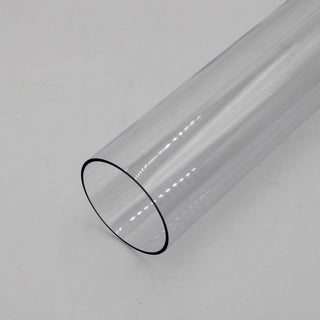 The 2.75 Round Polycarbonate LED Lighting Tube (Model Smokies70) is shown resting on a plain white surface, photographed at an angle to display its open, clear cylindrical end—ideal for LED diffuser lighting applications.