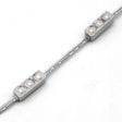 A close-up of the Mini3 Color 160 Mini LED Module ~ Wide Angle Series, IP68 waterproof, shows three LEDs per rectangular module linked by white wire, each with a wide-angle lens, arranged on a white background.