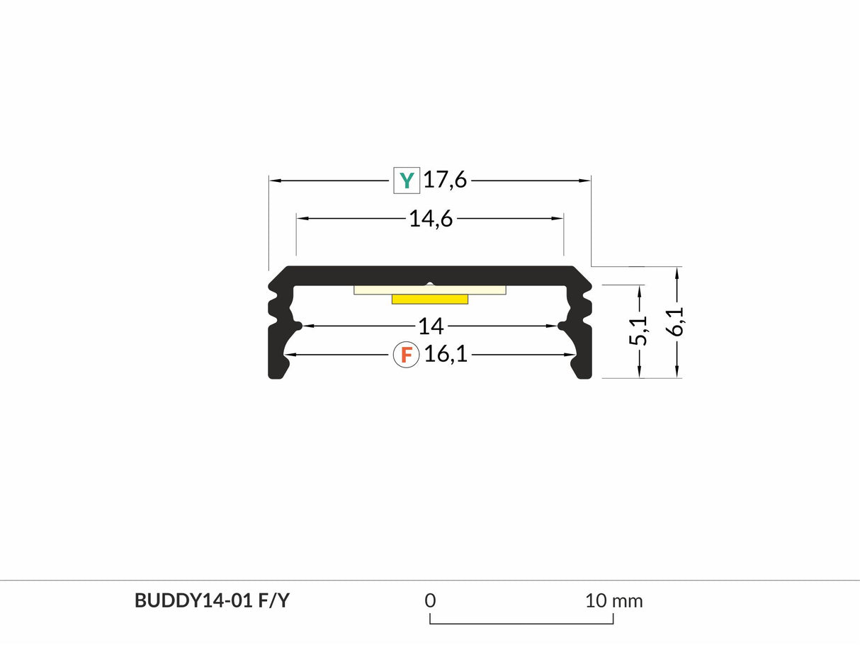 Surface Mount LED Strip Channel ~ Model Buddy14-01 | Wired4Signs