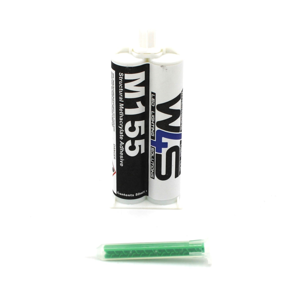 Clear 2-part Methacrylate Adhesive with mixer ~ W4S M155 (50ml 1:1 Mix / A-System)