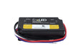 The Super Compact Dimmable Class 2 LED Driver (24V) ~ EnoLED MRD Series is a black, dimmable LED driver with red, blue, white, and black wires—ideal for powering 24V DC LED strips. The label shows input/output terminals and product details.